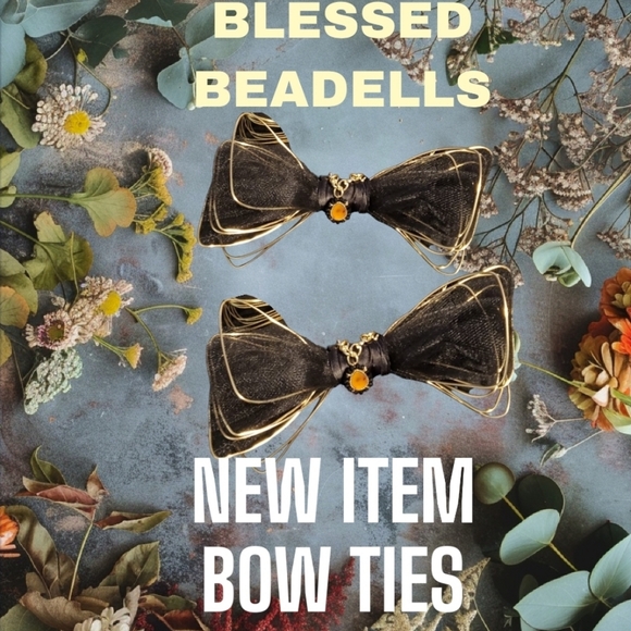 Gold Metal Neck Bow Tie - Picture 3 of 3